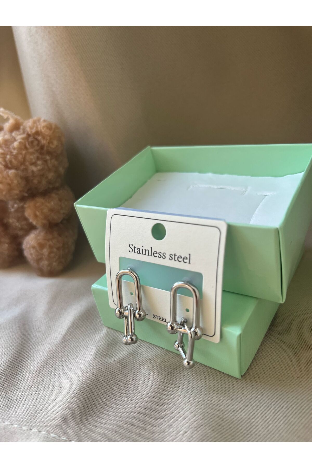 BeGa store Kadın çelik tiffany küpe
