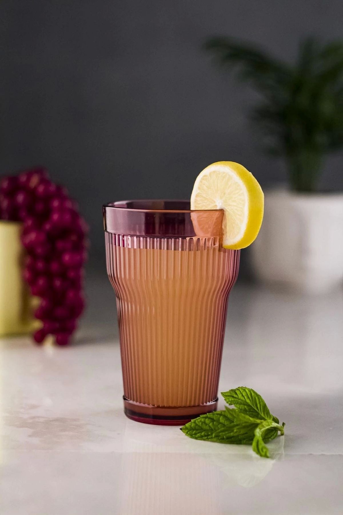 FTT SHOPPING MARKET Akrilik Mürdüm Tekli Uzun Bardak & Su Meşrubat Bardağı 400 ml ( Cam Değildir )