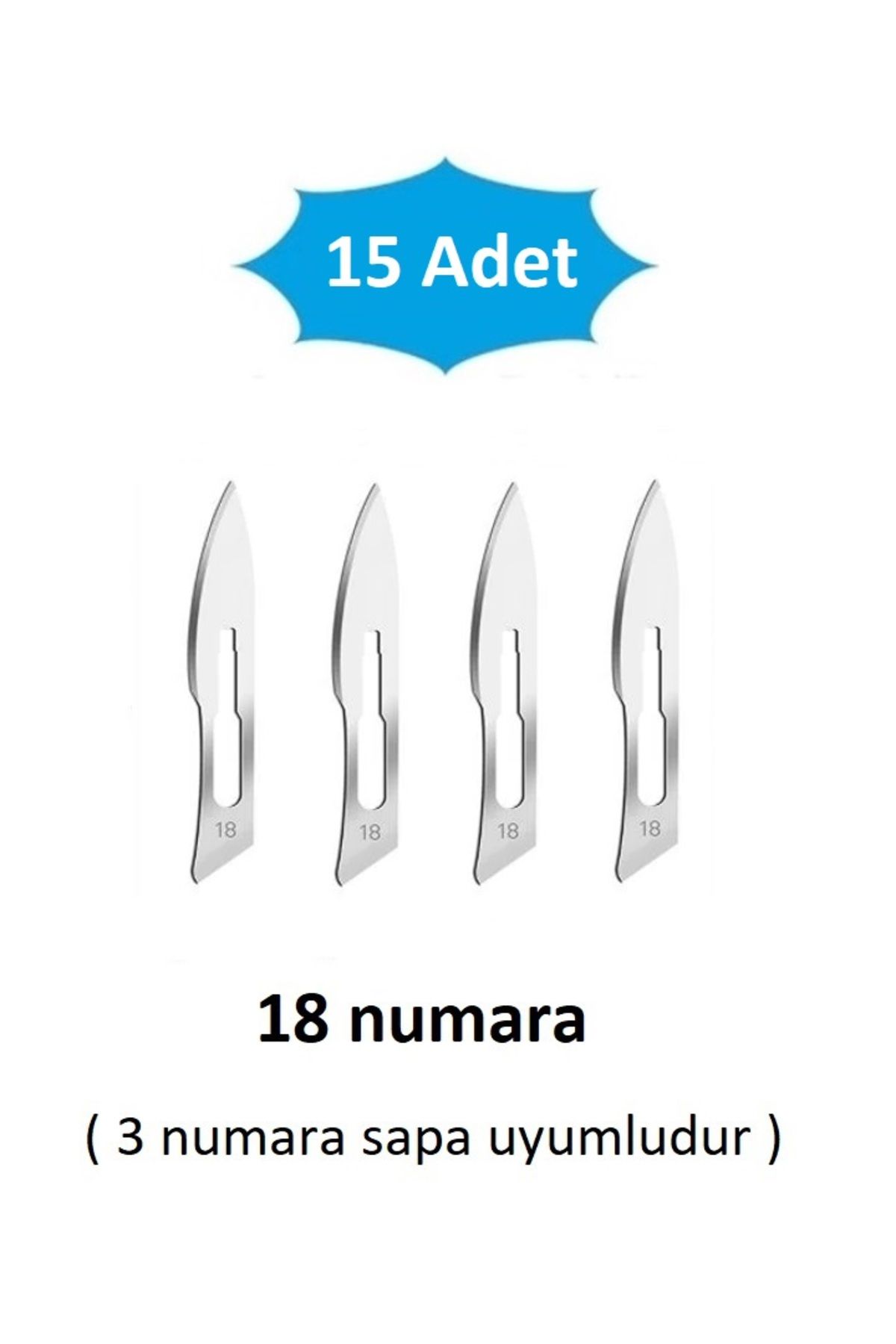 QBR Home 15li paket 18 numara Ahşap Heykel Oyma Sanat Yedek Bıçağı. Geçirmeli Tip ( 3 numara sapa uyumlu )