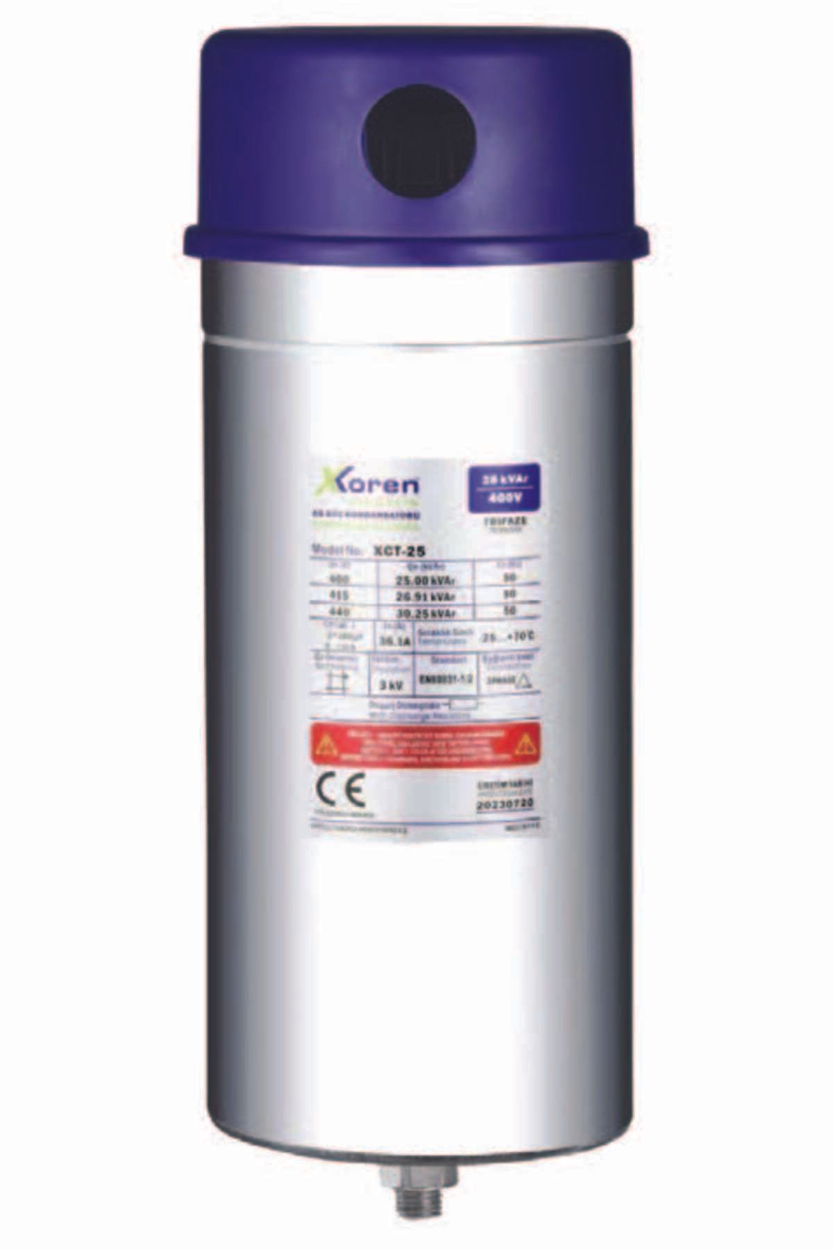xkoren 1 kVAR 230V 4.3A 60.2 UF Monofaze Güç Kondansatör