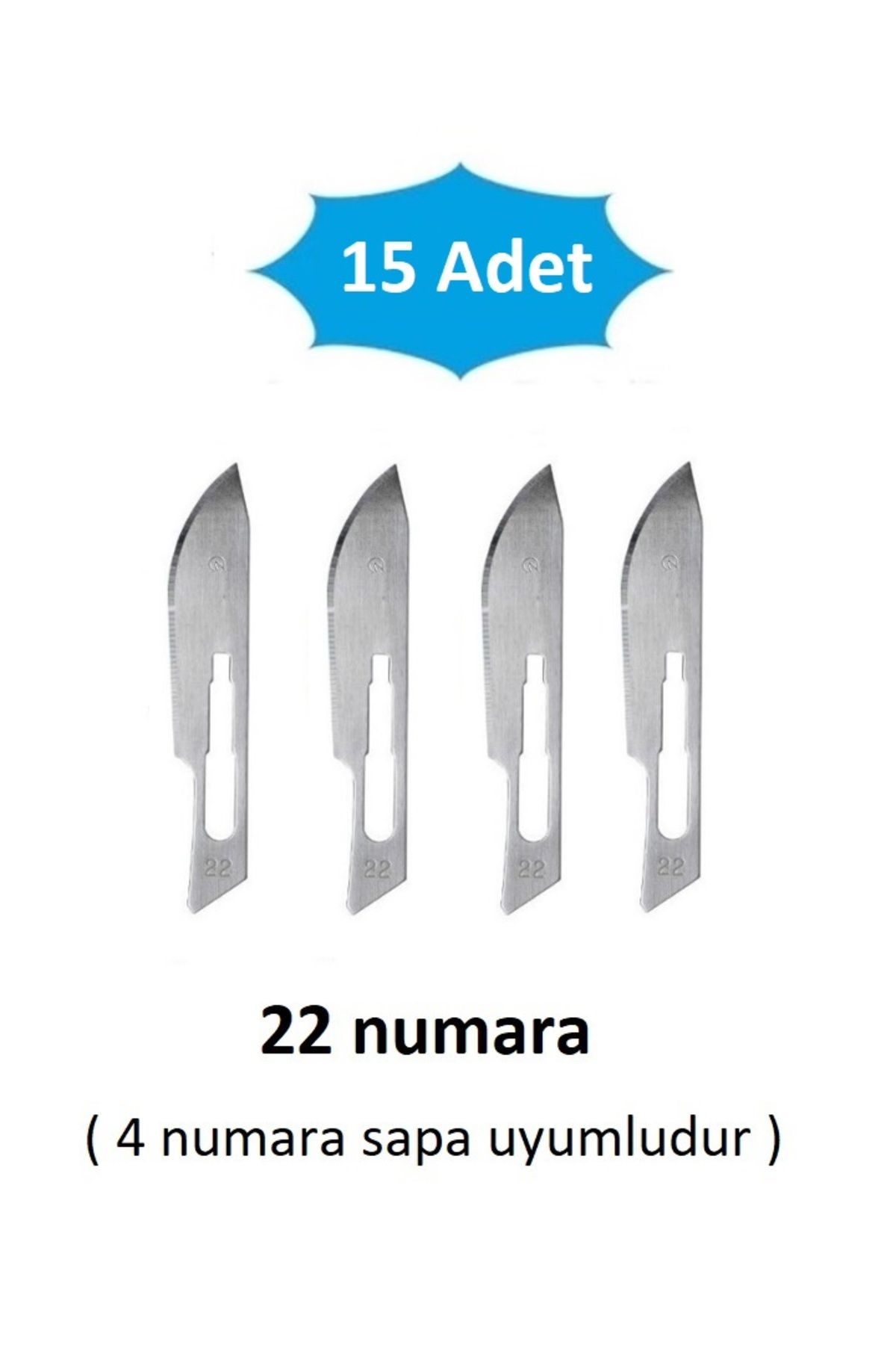 QBR Home 15li paket 22 numara Ahşap Heykel Oyma Sanat Yedek Bıçağı. Geçirmeli Tip ( 4 numara sapa uyumlu )