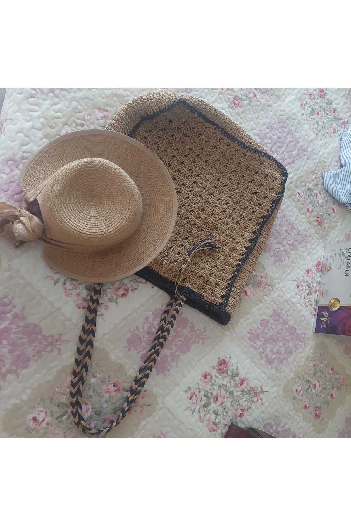 ipek butik Kağıt ip plaj çantası kol çantası