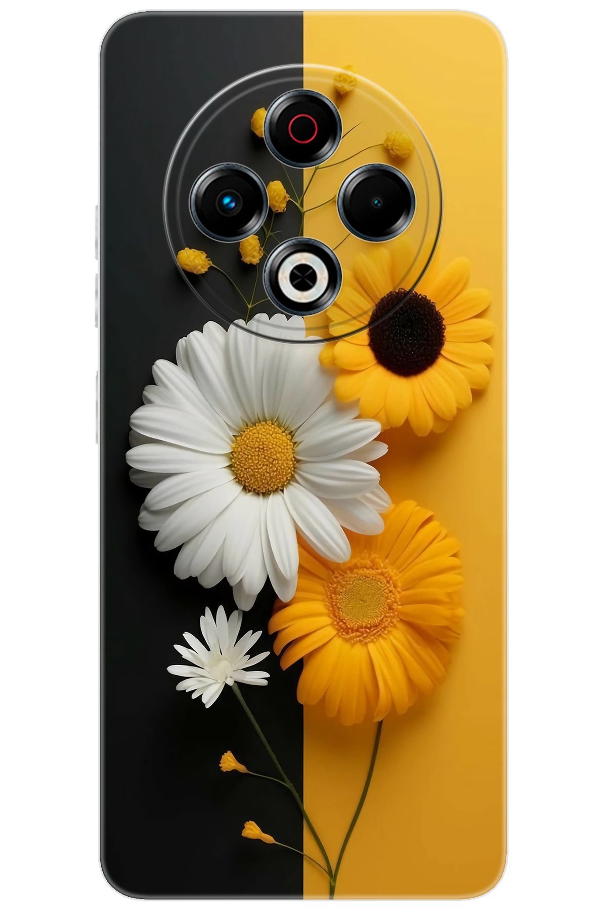 TECNO Spark 30 (KL6) Uyumlu Kılıf Desen Baskılı Silikon Papatya Serisi STK:737 CP-vf72Lxy
