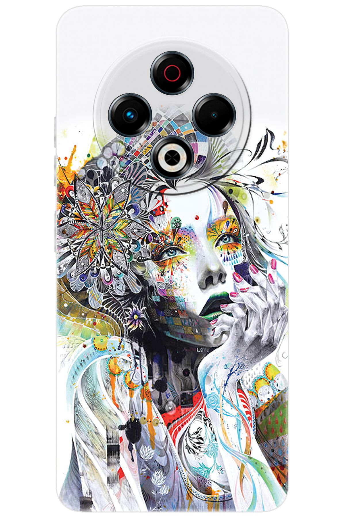TECNO Spark 30 (KL6) Uyumlu Kılıf Desen Baskılı Silikon Düşünen Kız Tasarım STK:574 CP-1Ar0w5j