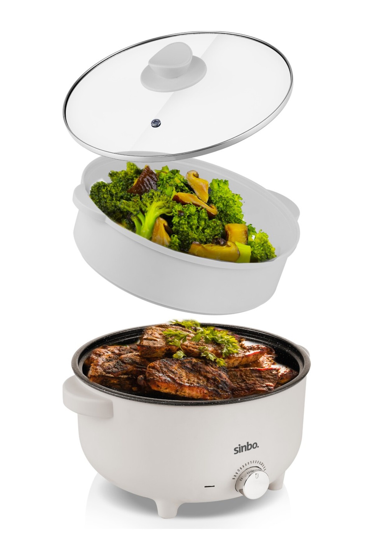 Simbo 3 Litre Çok Fonksiyonlu Buharlı Pişirici Güveç, Pilav, Çorba, Haşlama 700W SCO-5061 fotoğrafı 5 (önizleme)