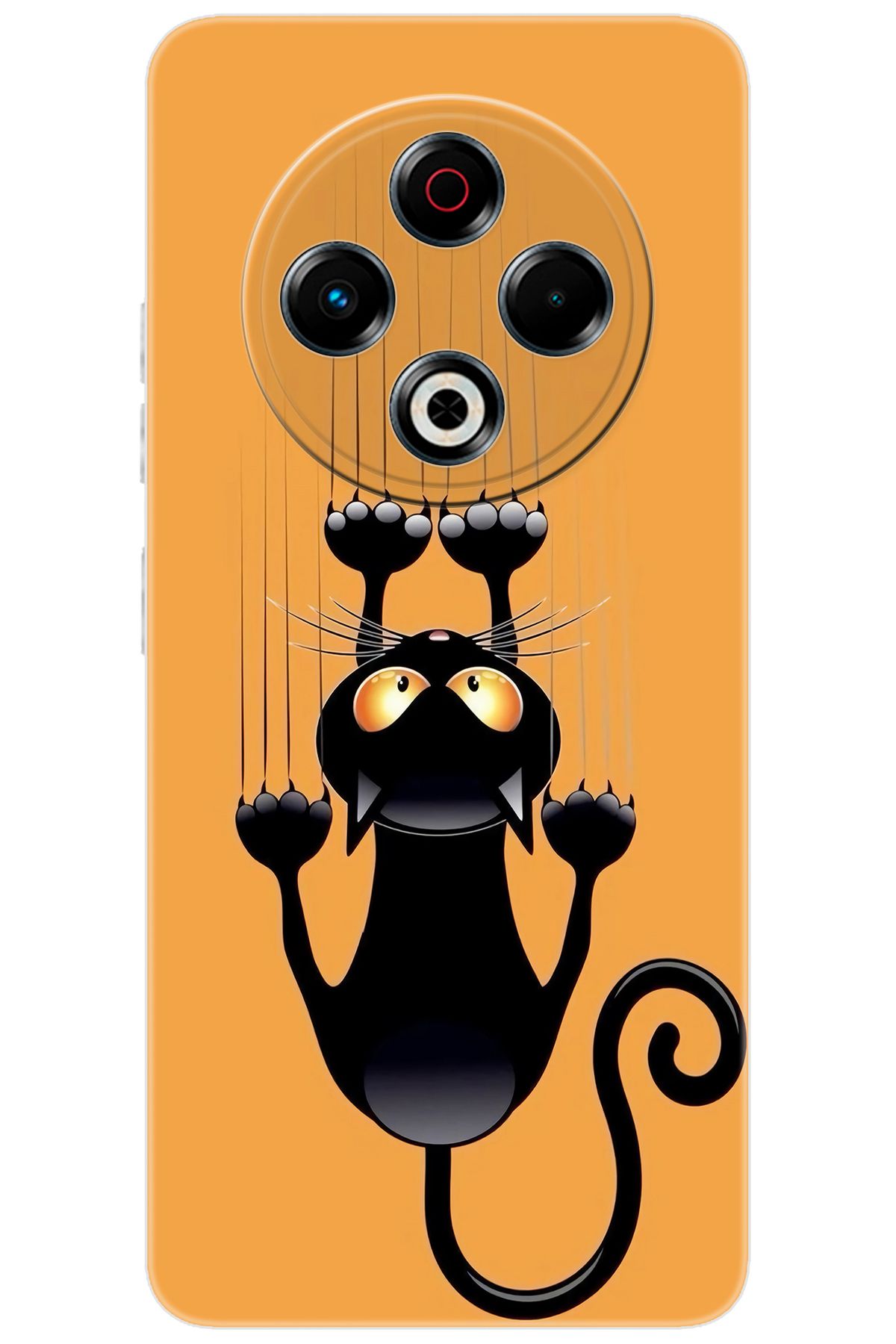 TECNO Spark 30 (KL6) Uyumlu Kılıf Desen Baskılı Silikon Kara Kedi STK:734 CP-GqrFEgD