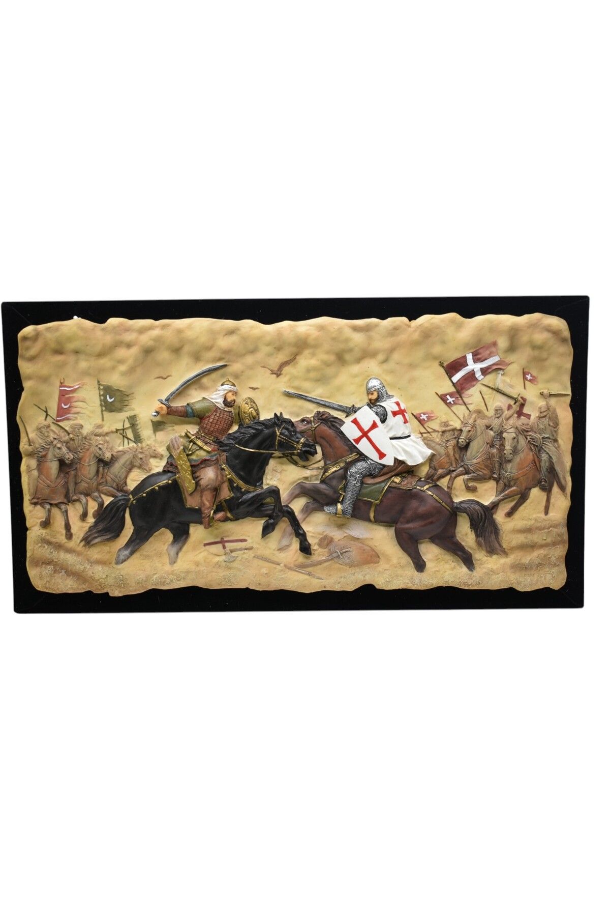 AYDINARTSHOP Haçlı Selçuklu Savaşı Rölyefi – Veronese 3D Duvar Panosu (Tarihi Savaş Sahnesi)