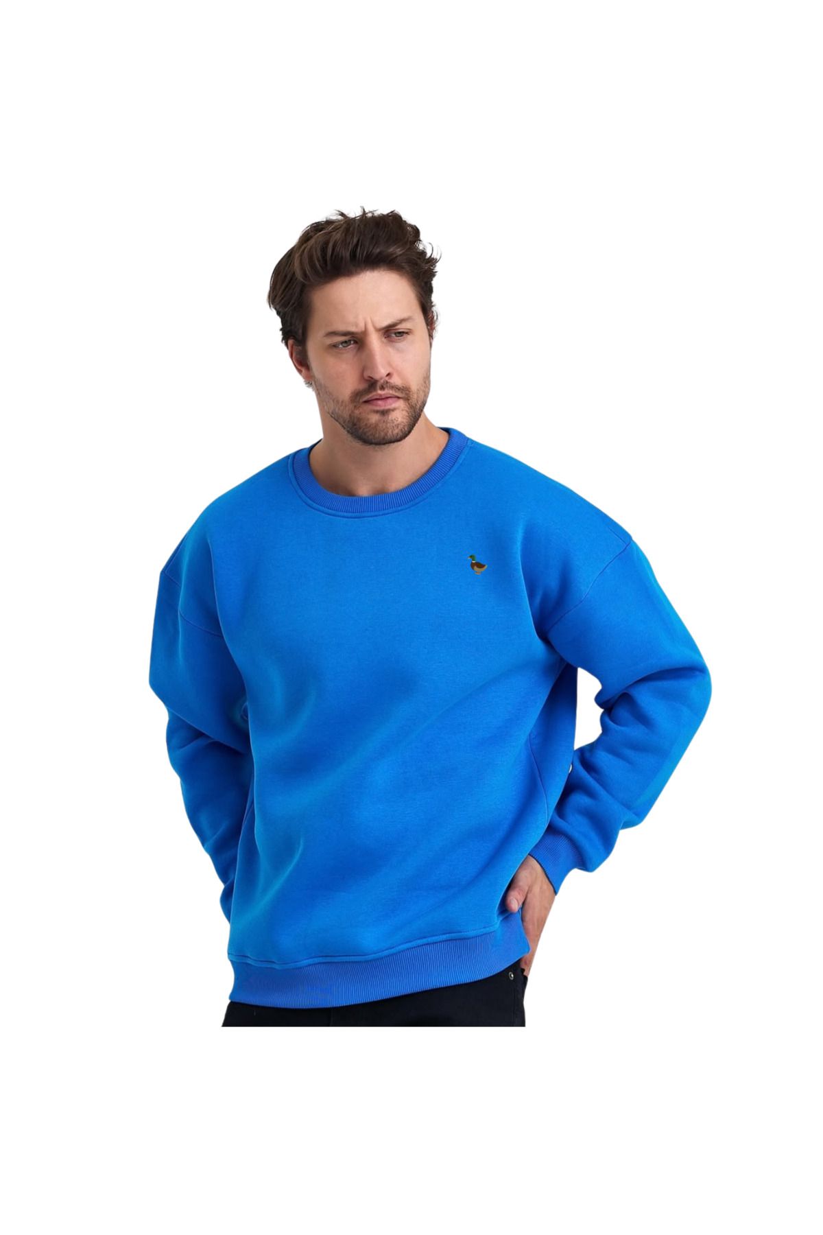 ChapellaSocks Ördek Desen Nakışlı Unisex Sweatshirt- %100 Pamuk ve Rahat!