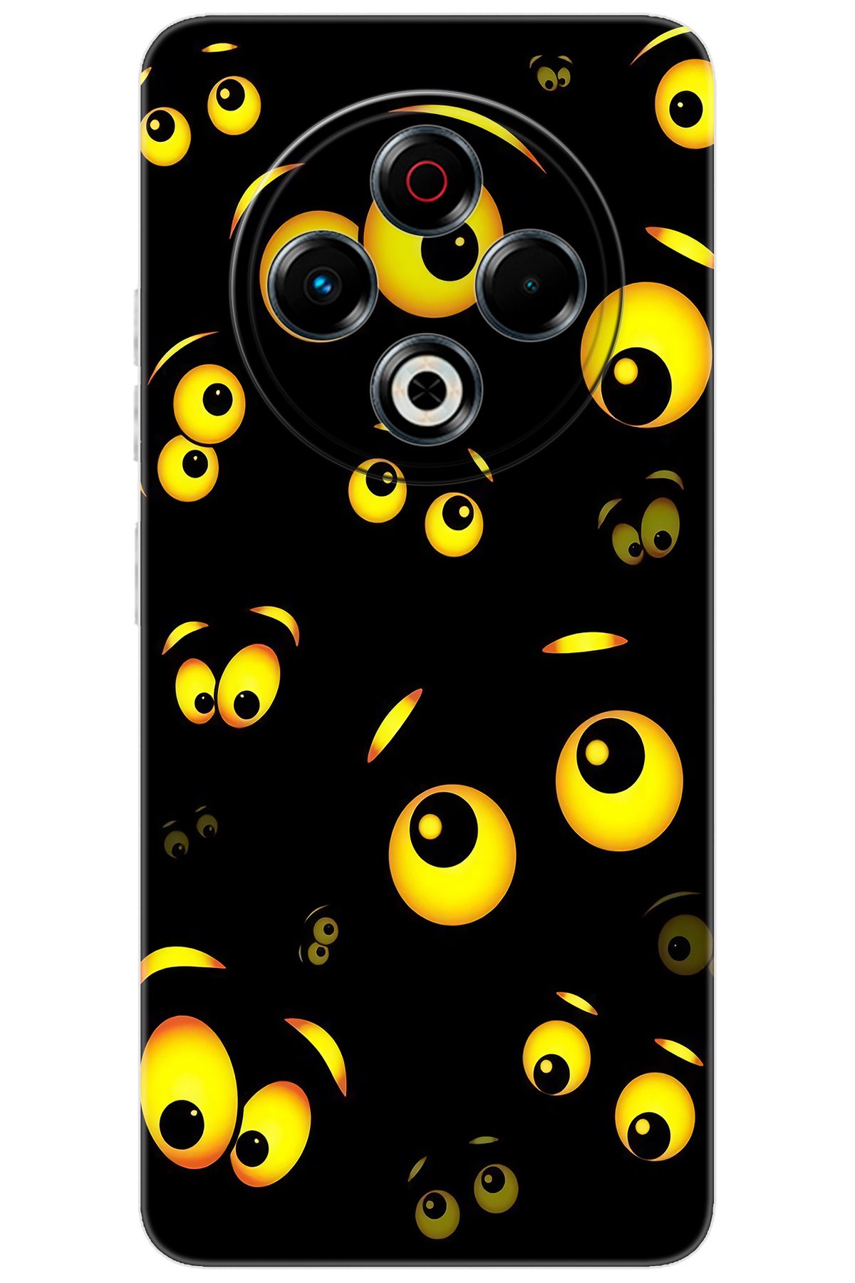 TECNO Spark 30 (KL6) Uyumlu Kılıf Desen Baskılı Silikon Emoji Gözler STK:746 CP-Ojc5Odm