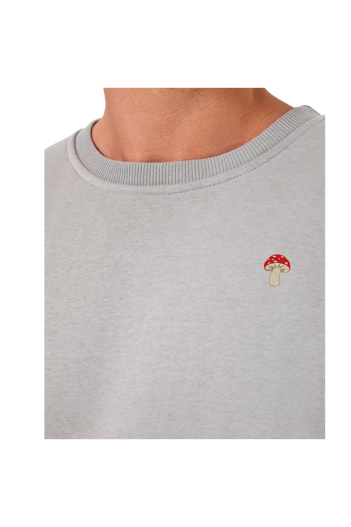 ChapellaSocks Mantar Desen Nakışlı Unisex Sweatshirt- %100 Pamuk ve Rahat!
