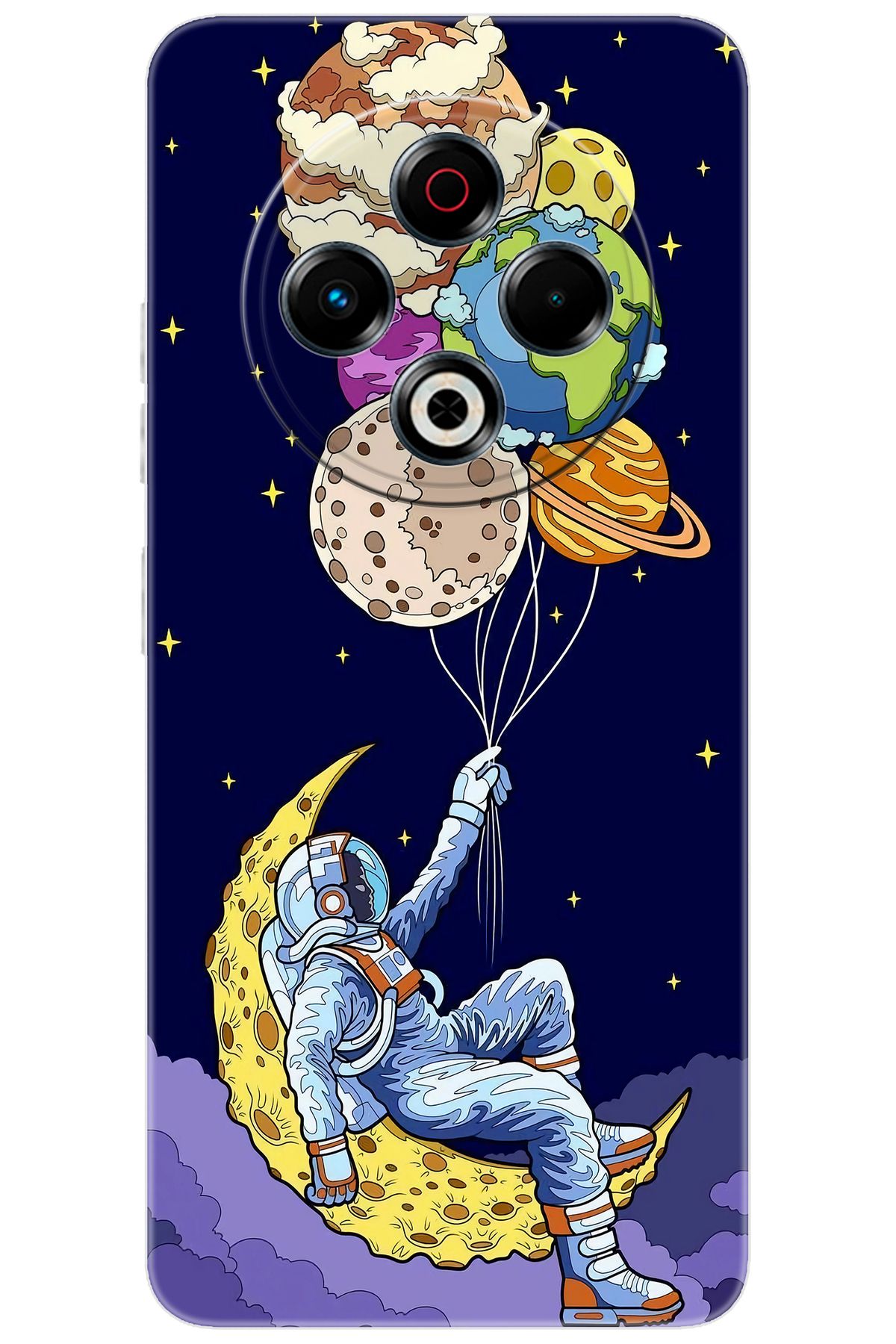TECNO Spark 30 (KL6) Uyumlu Kılıf Desen Baskılı Silikon Astronot STK:729 CP-NTZVyLw