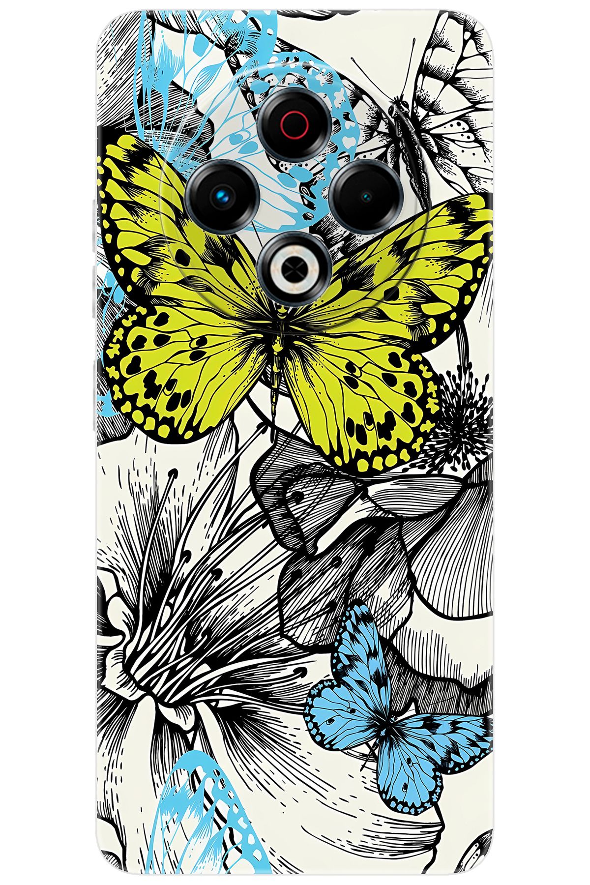 TECNO Spark 30 (KL6) Uyumlu Kılıf Desen Baskılı Silikon Kelebek STK:647 CP-xwueUth