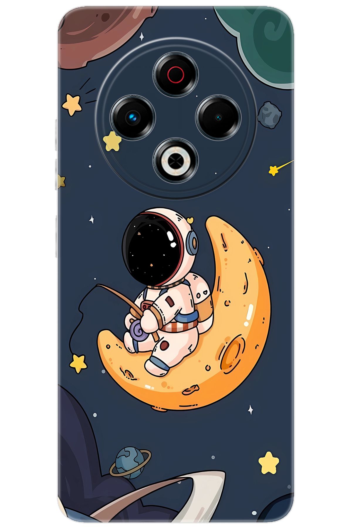TECNO Spark 30 (KL6) Uyumlu Kılıf Desen Baskılı Silikon Astronot STK:698 CP-F1nBg42