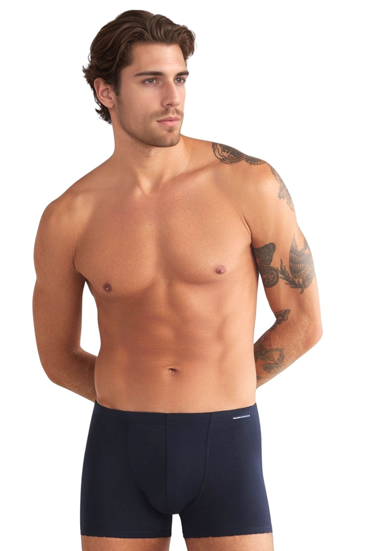 Kom Erkek Pamuklu Modal Çift Kat Ön Jile & Dar Paça 3'lü Boxer