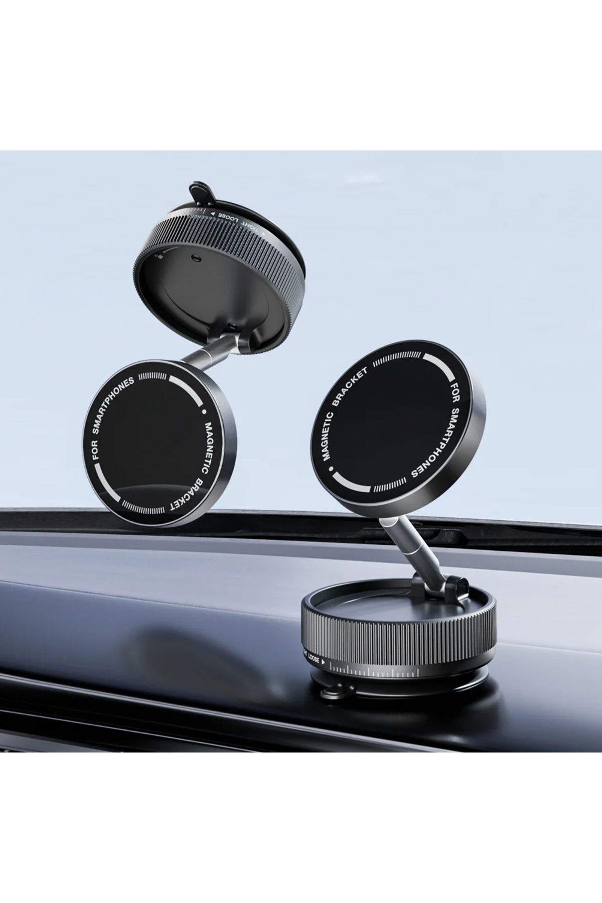 MMPSHOP 360 Dönebilen Manyetik Katlanabilir Vakumlu Çok Yönlü Araç İçi Telefon Tutucu