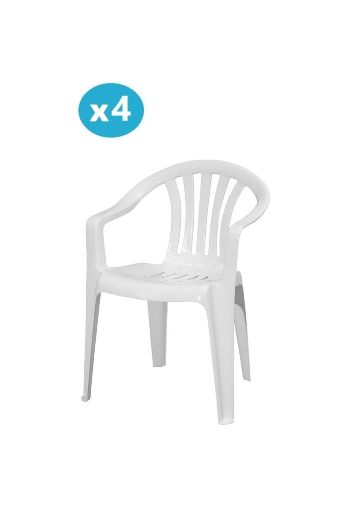 Omnipazar Mt-gf101 Carrera Plastik Bahçe Balkon Koltuk Sandalye 4'lü Set