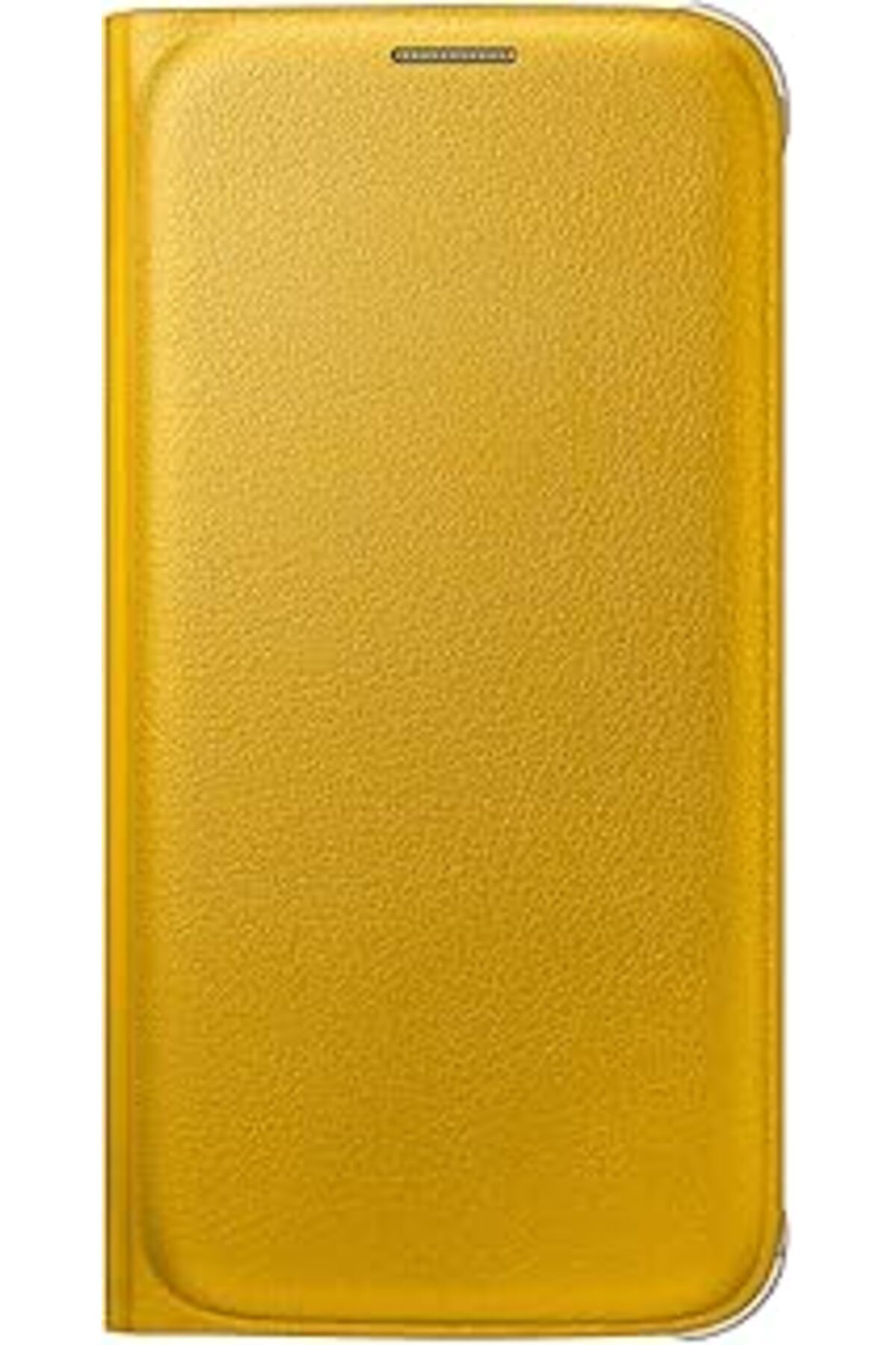 Mu Art Samsung Galaxy S6 Flip Wallet (DERİ GÖRÜNÜMLÜ) Sarı Ef-wg920pyegww