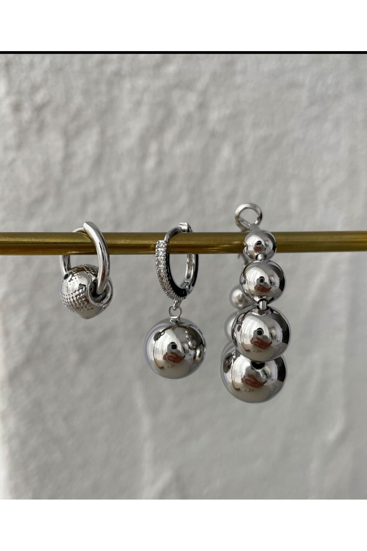 İD ACCESSORİES Zirkon Taşlı Küpe
