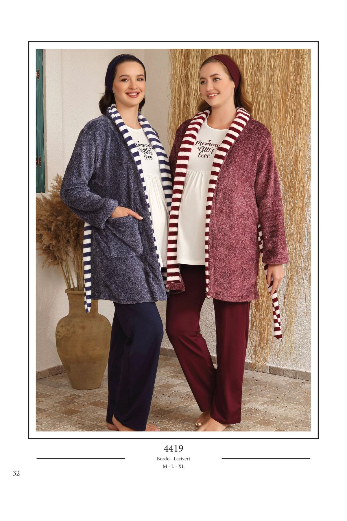 FTT SHOPPING MARKET Azze Ba-ha 4419 Lohusa Kışlık 3'lü Pijama Takımı