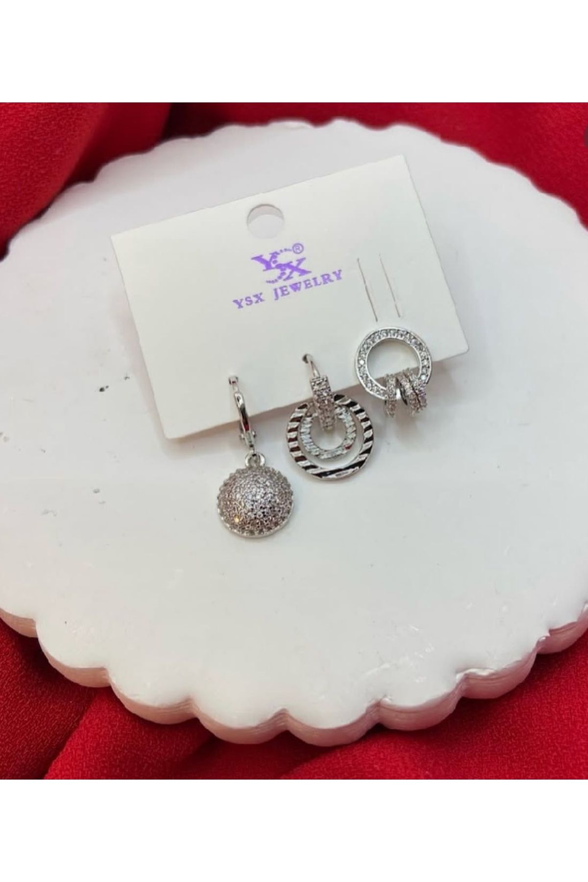 İD ACCESSORİES Zirkon Taşlı Küpe