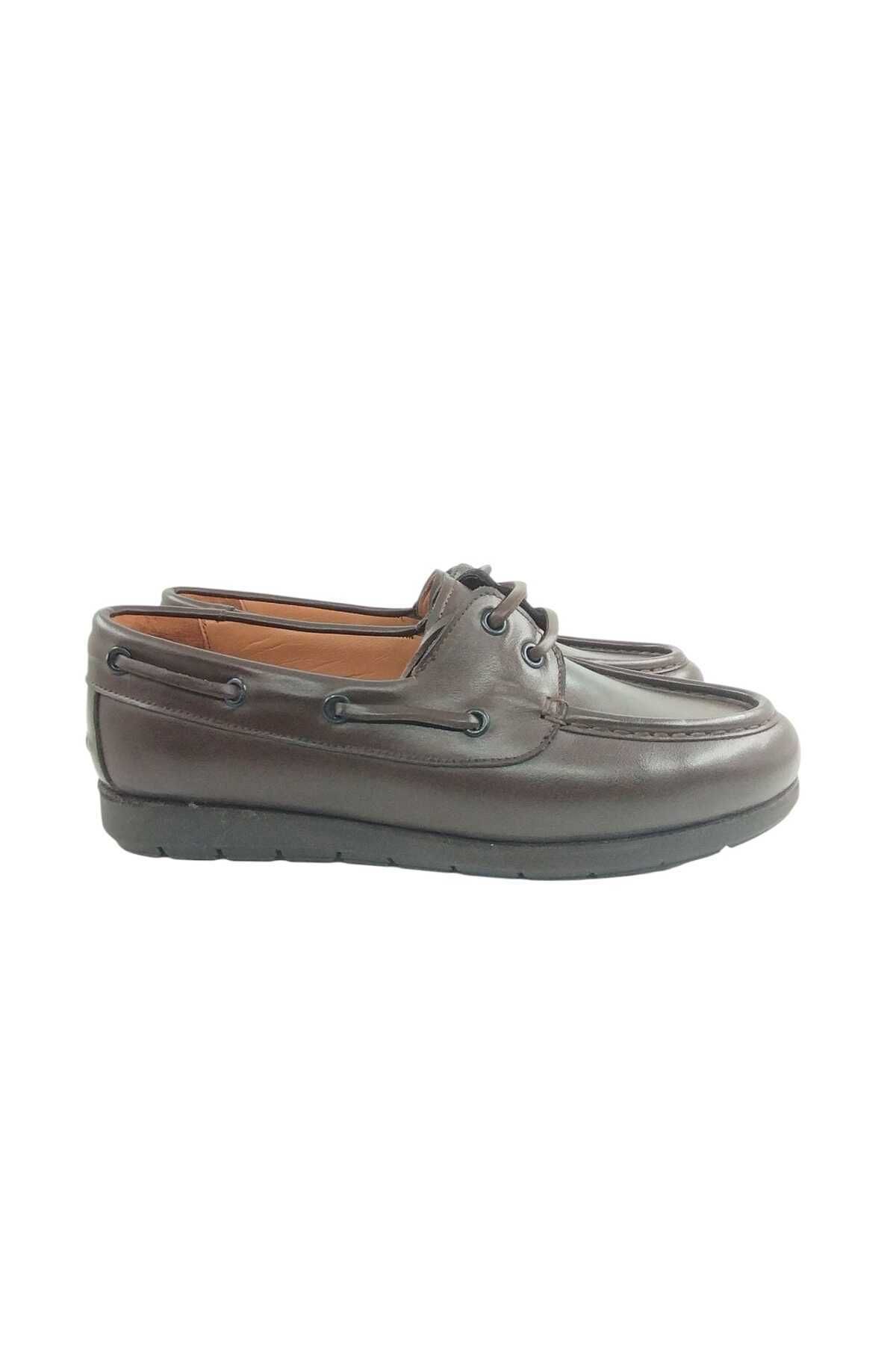 Oneka Shoes 10425YTZT131 Erkek Günlük Deri bağcıklı Kahverengi anilin
