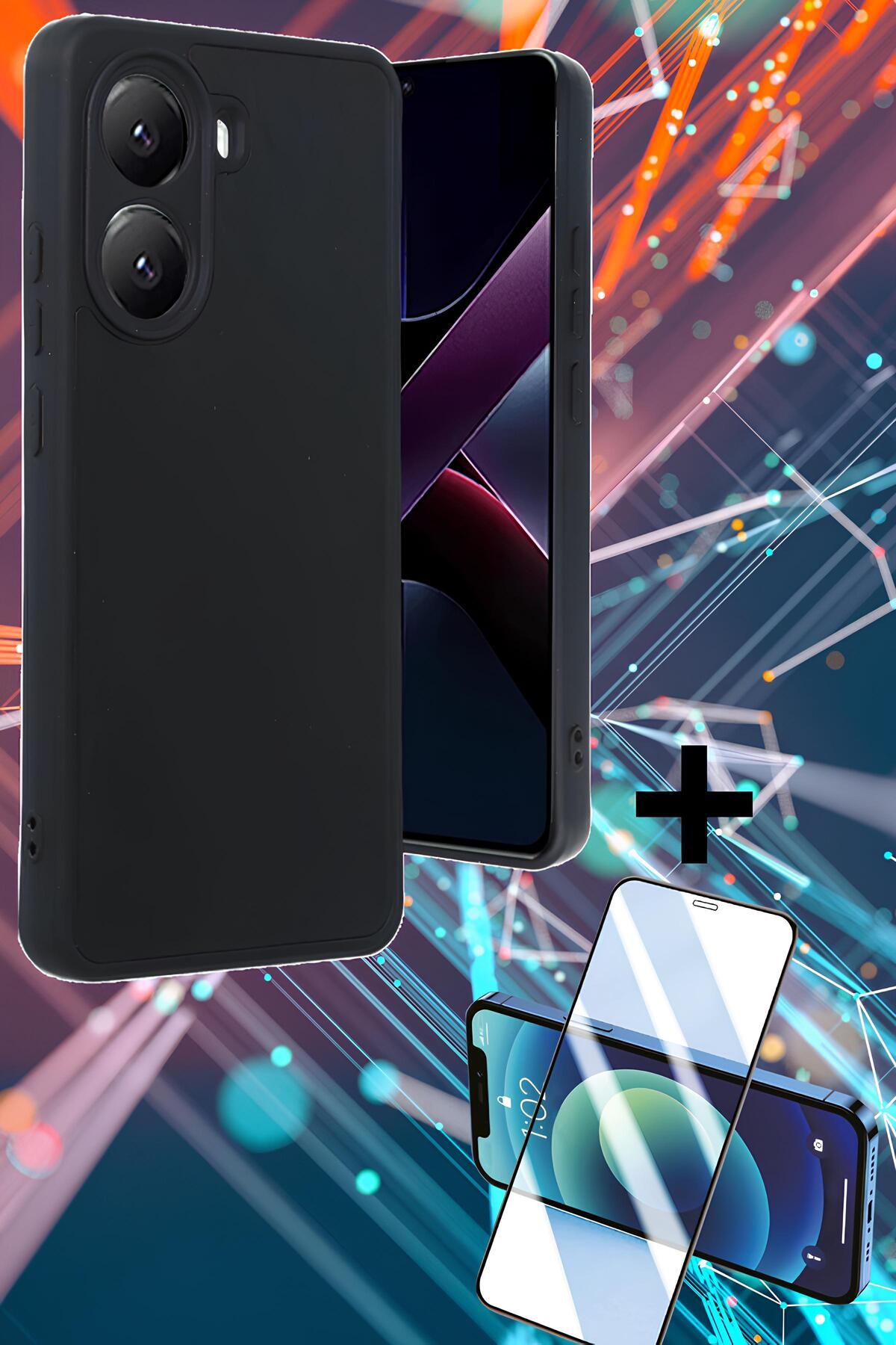 Hatreds Xiaomi Poco X7 Pro Kılıf Derili Tasarım Kamera Koruma Çıkıntılı Renkli Kapak + Ekran Koruyucu