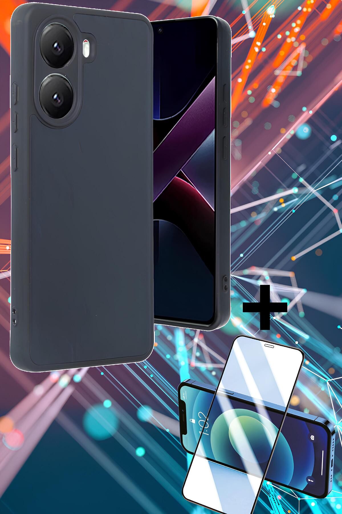 Hatreds Xiaomi Poco X7 Pro Kılıf Derili Tasarım Kamera Koruma Çıkıntılı Renkli Kapak + Ekran Koruyucu