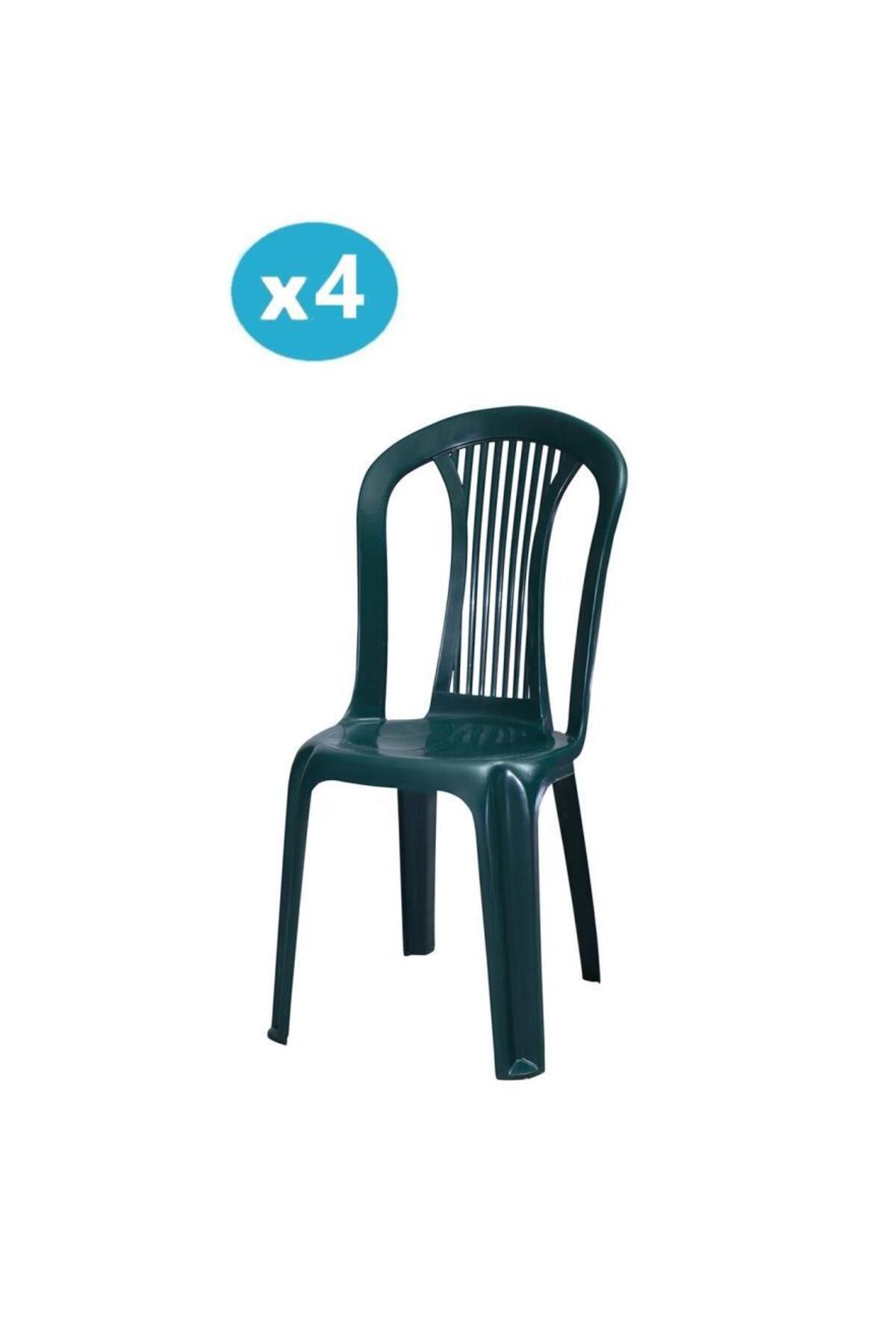 Omnipazar Mt-gf187 Agosto Plastik Bahçe Balkon Sandalye 4'lü Set