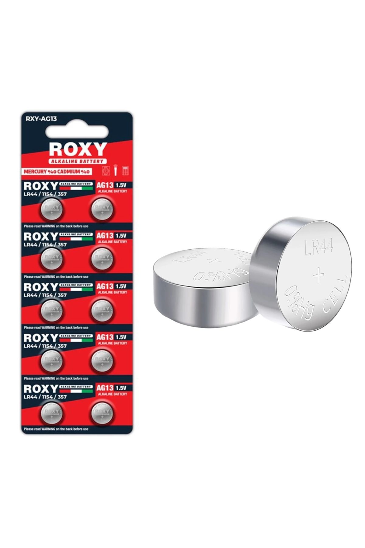 feminight Roxy Rxy-ag13 Lr44/1154/357 1.5 Volt Alkaline Düğme Pil (10lu Paket)