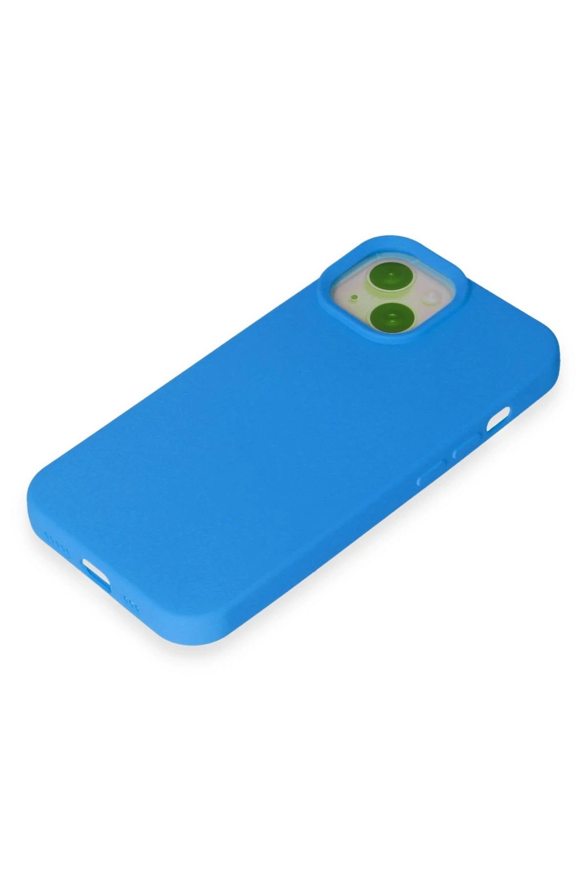 NewFace iPhone 15 uyumlu Kılıf Nano içi Kadife Silikon - Mavi SVLRS