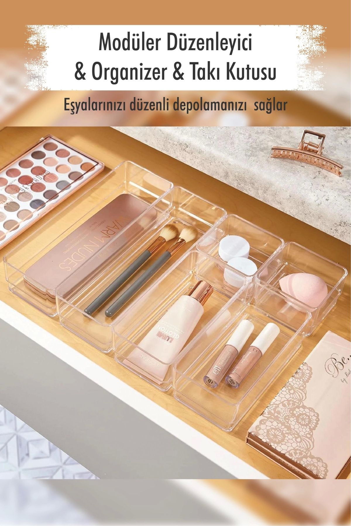 FTT SHOPPING MARKET 6 Parça Çekmece içi Modüler Düzenleyici & Organizer & Takı Kutusu
