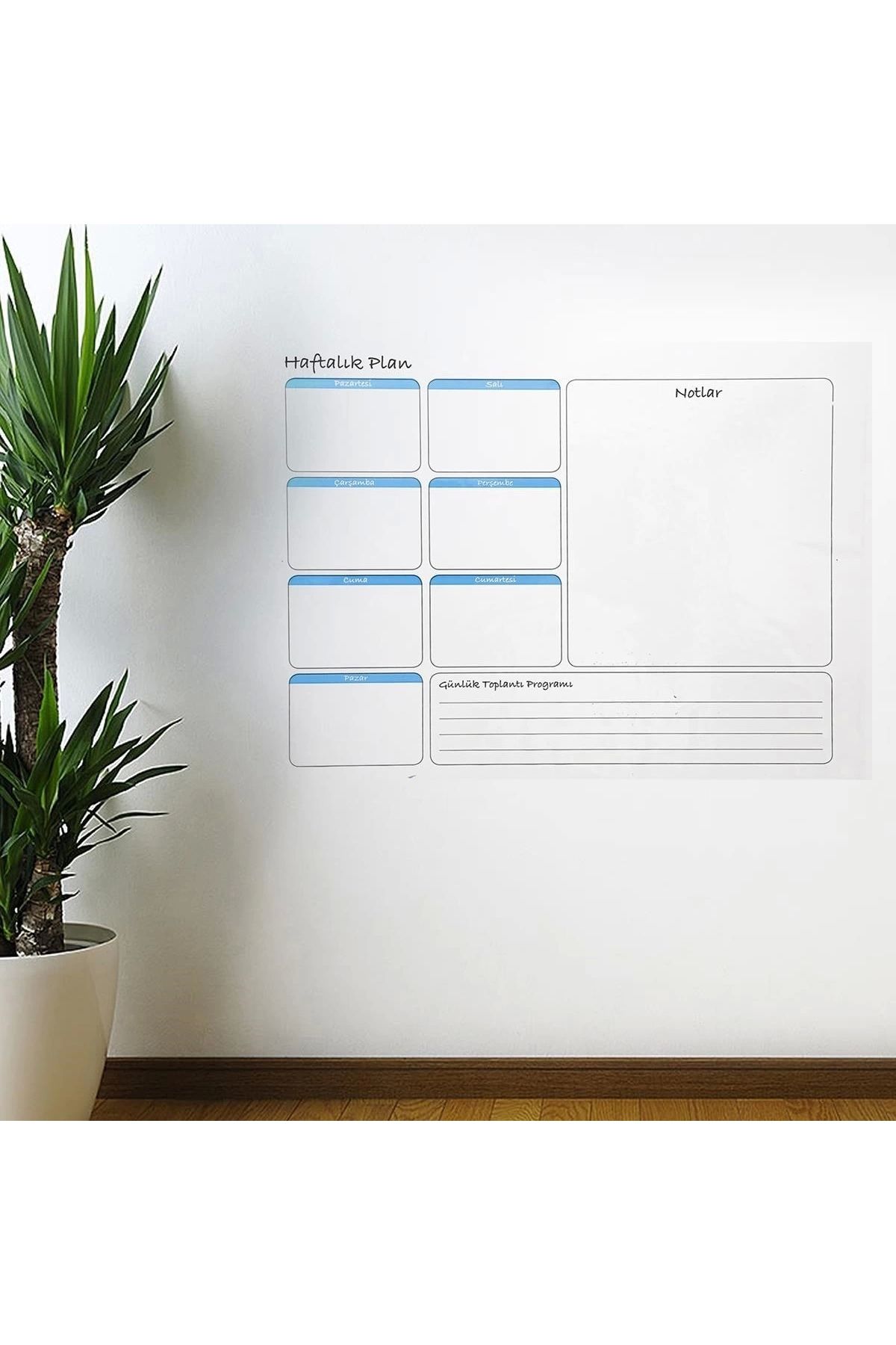 feminight Haftalık Planlayıcı Manyetik Duvar Stickerı Takvim 70 Cm X 56 Cm