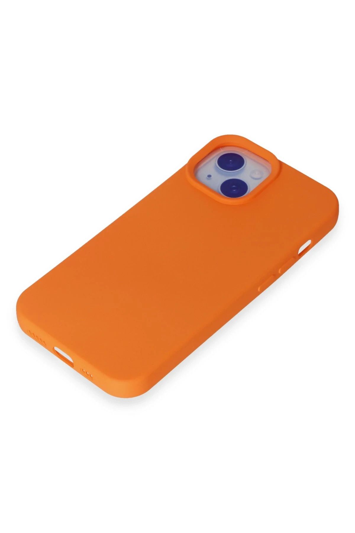 NewFace iPhone 15 Plus Uyumlu Kılıf Nano içi Kadife Silikon - Turuncu SVLRS