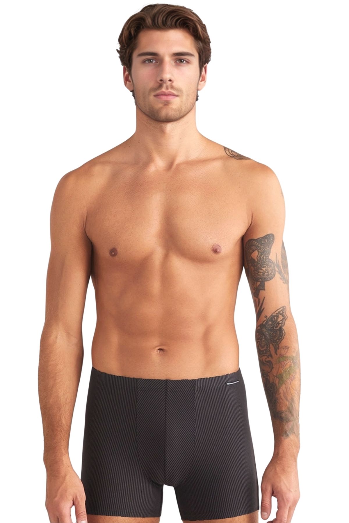 Kom Erkek Pamuklu Kendinden Çizgili Şık Desen Dar Paça 3'lü Boxer