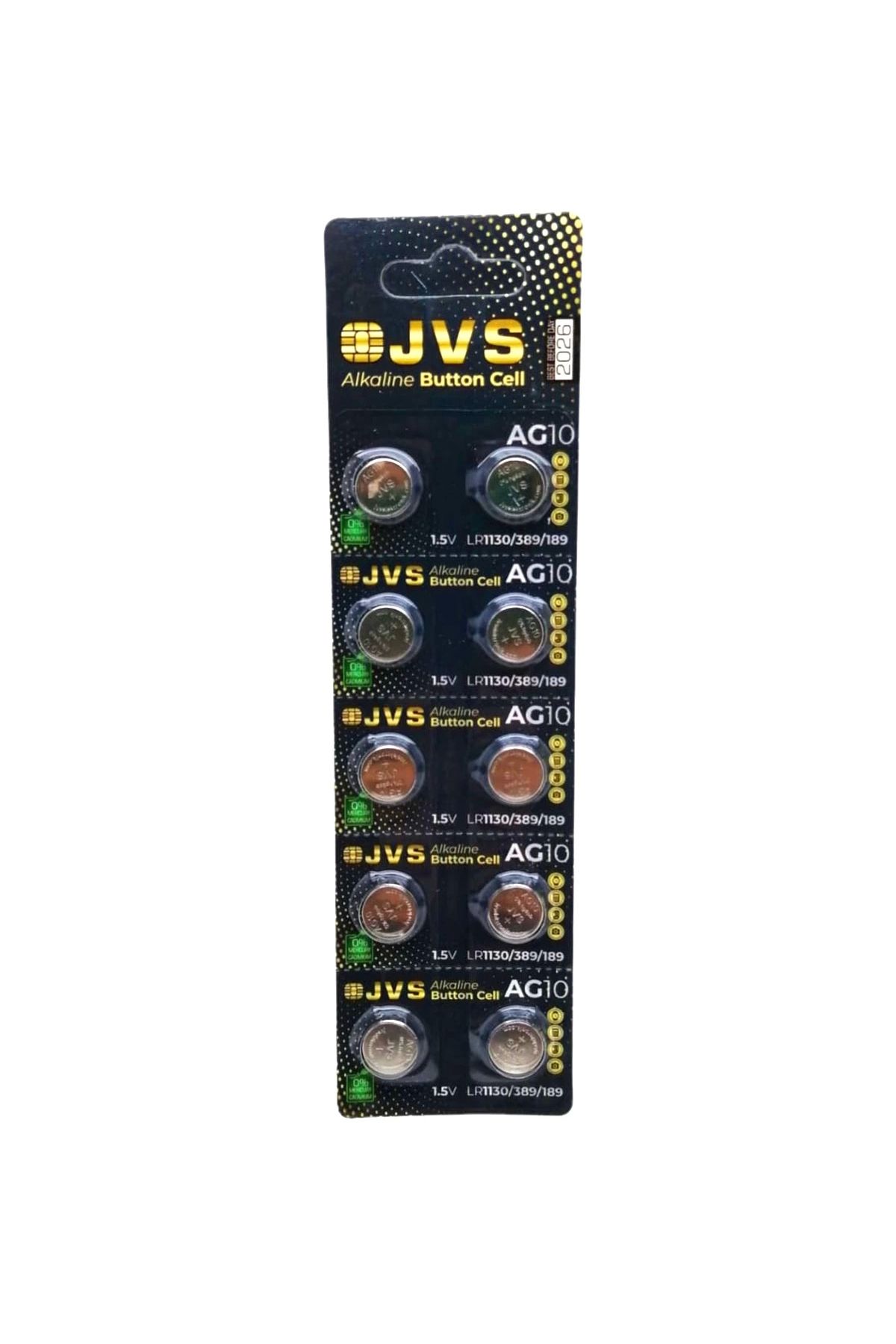 feminight Jvs Ag10 1.5v Lr1130 Saat Pili 10lu Kart