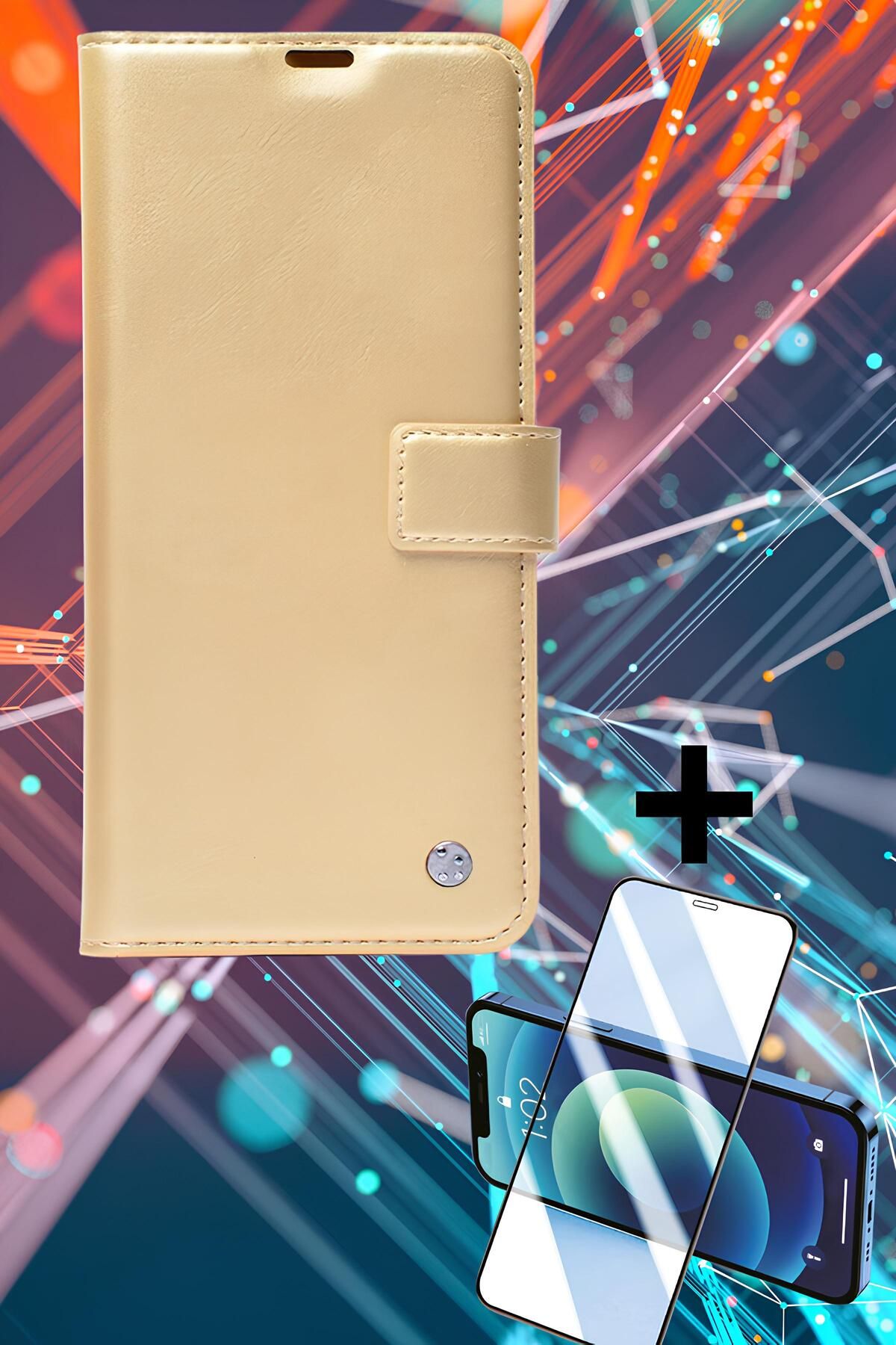 Hatreds Xiaomi Poco X7 Pro Kılıf Kapaklı ve Cüzdanlı Kart Bölmeli Pu Deri Kılıf + Ekran Koruyucu
