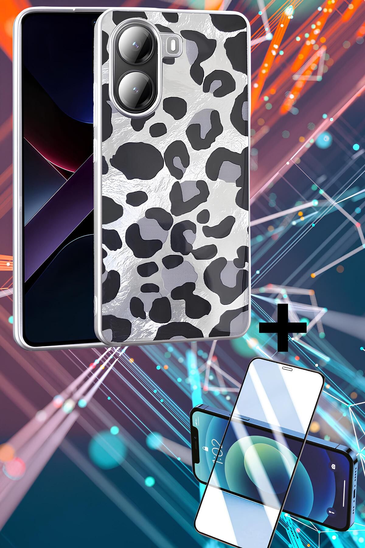 Hatreds Xiaomi Poco X7 Pro Kılıf Desenli Tasarımlı Kamera Koruma Çıkıntılı Yeni Nesil Kapak + Ekran Koruyucu