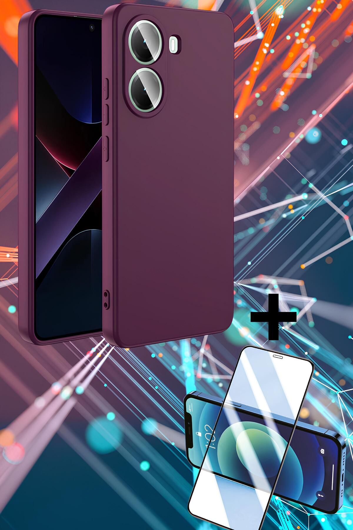 Hatreds Xiaomi Poco X7 Pro Kılıf İçi Kadife Kamera Koruma Çıkıntılı Lansman Kapak + Ekran Koruyucu