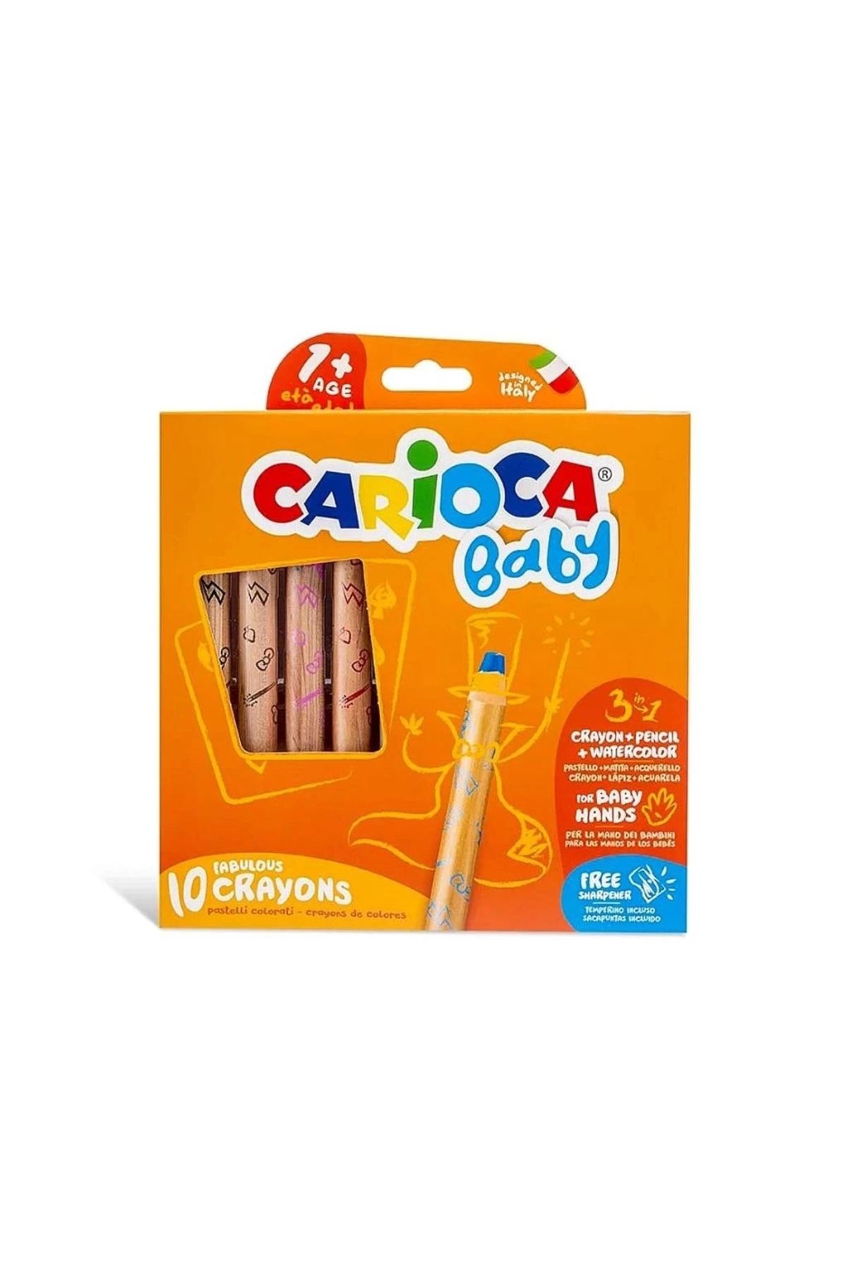 FTT SHOPPING MARKET NessiWorld Carioca Baby "3 in 1" Jumbo Ahşap Gövdeli Boya Kalemi 10'lu