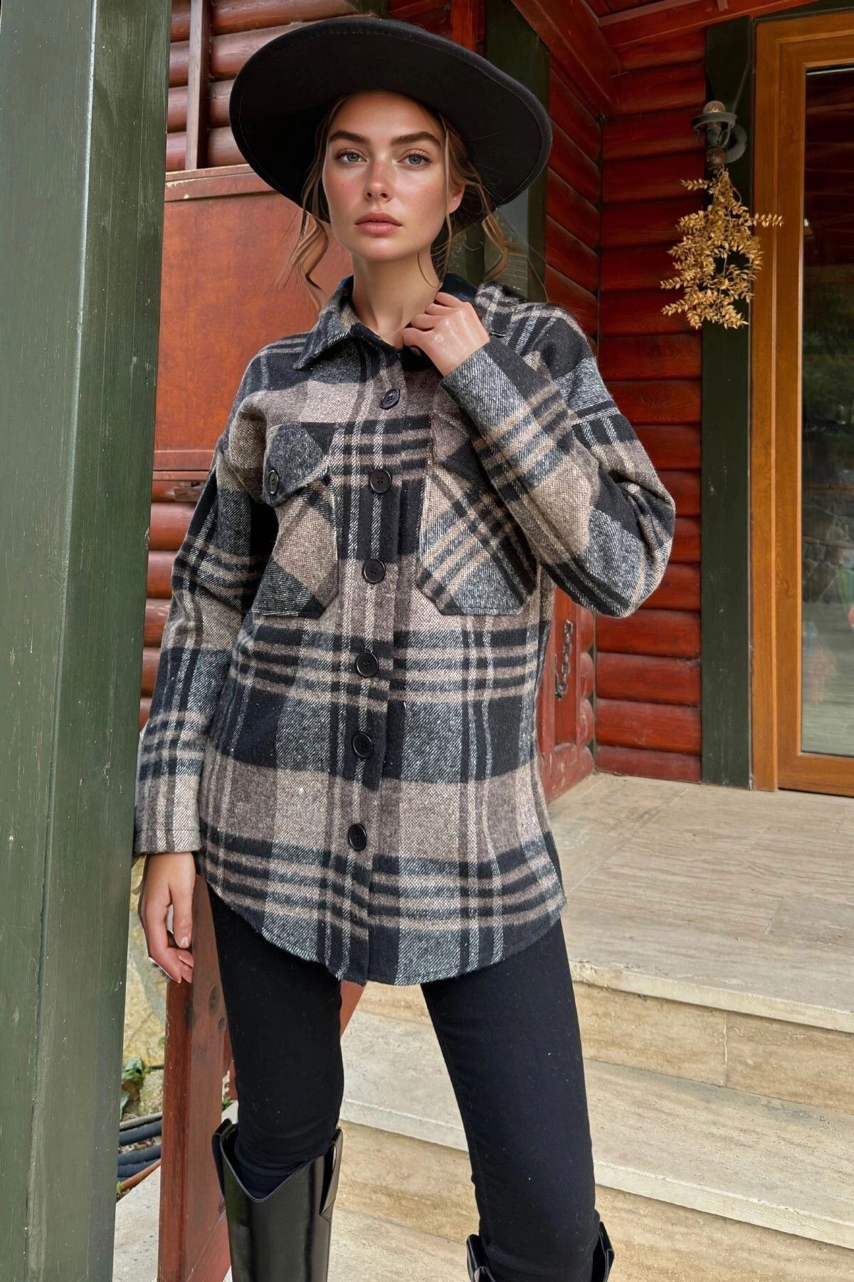 bacc Kahve Oversize Uzun Kollu Gömlek BCBSK-25700-3685