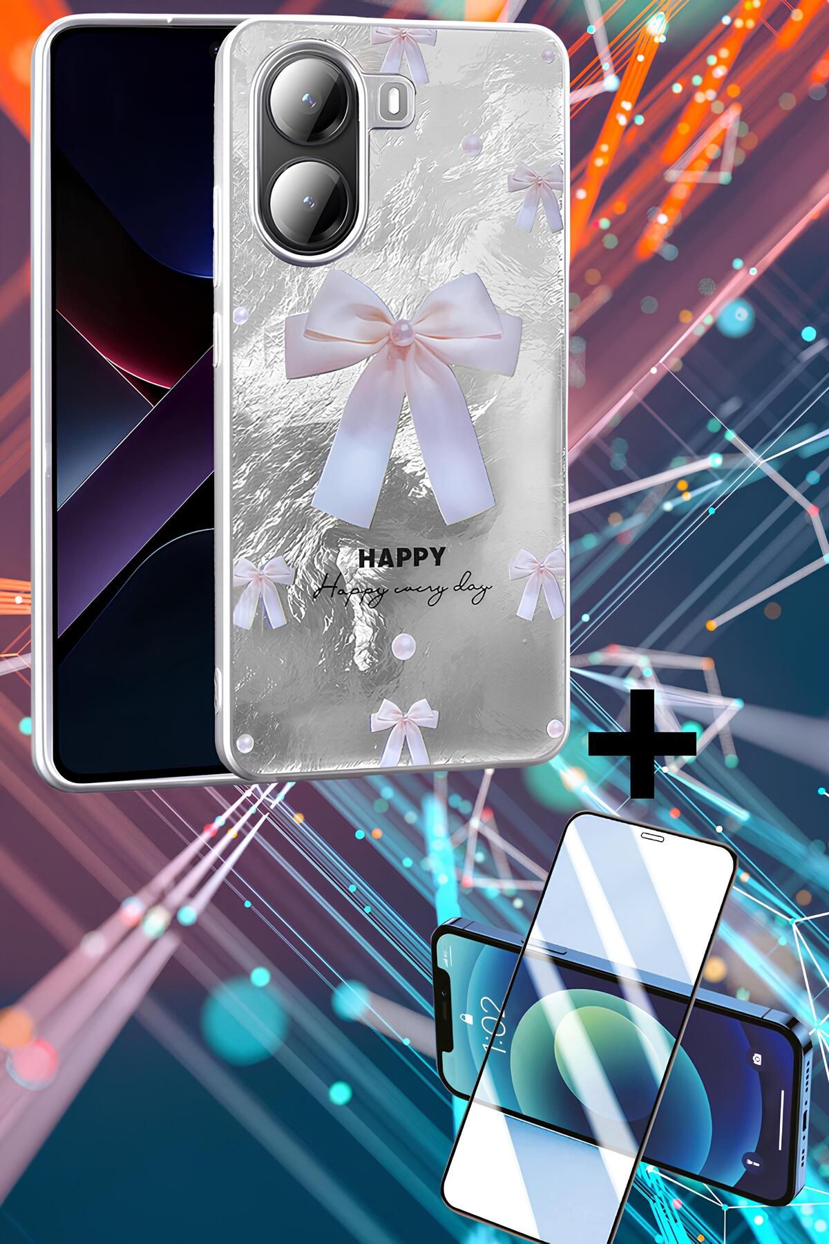 Hatreds Xiaomi Poco X7 Pro Kılıf Desenli Tasarımlı Kamera Koruma Çıkıntılı Yeni Nesil Kapak + Ekran Koruyucu