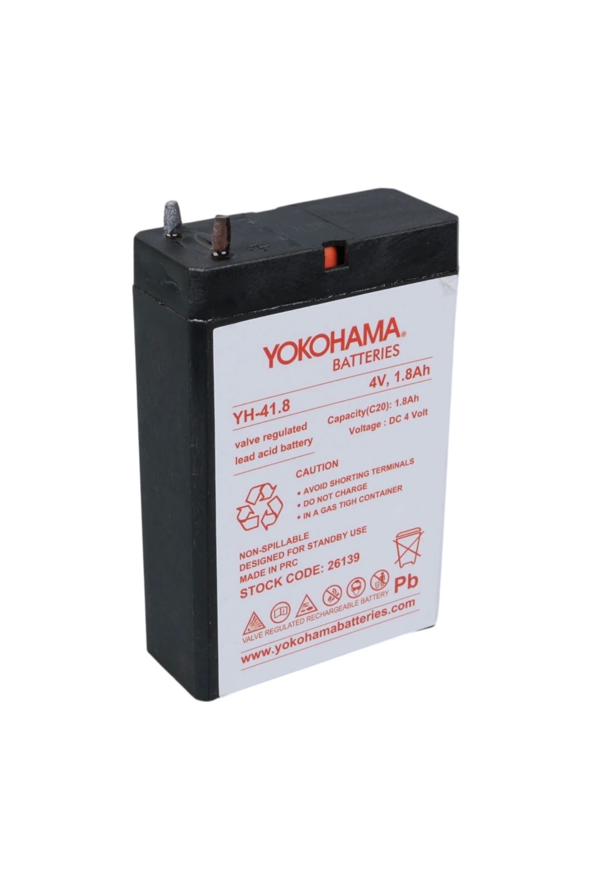STOREMAX YOKOHAMA YH-41.8 4 VOLT - 1.8 AMPER KURU AKÜ (50 X 76 X 22 MM) (5047)
