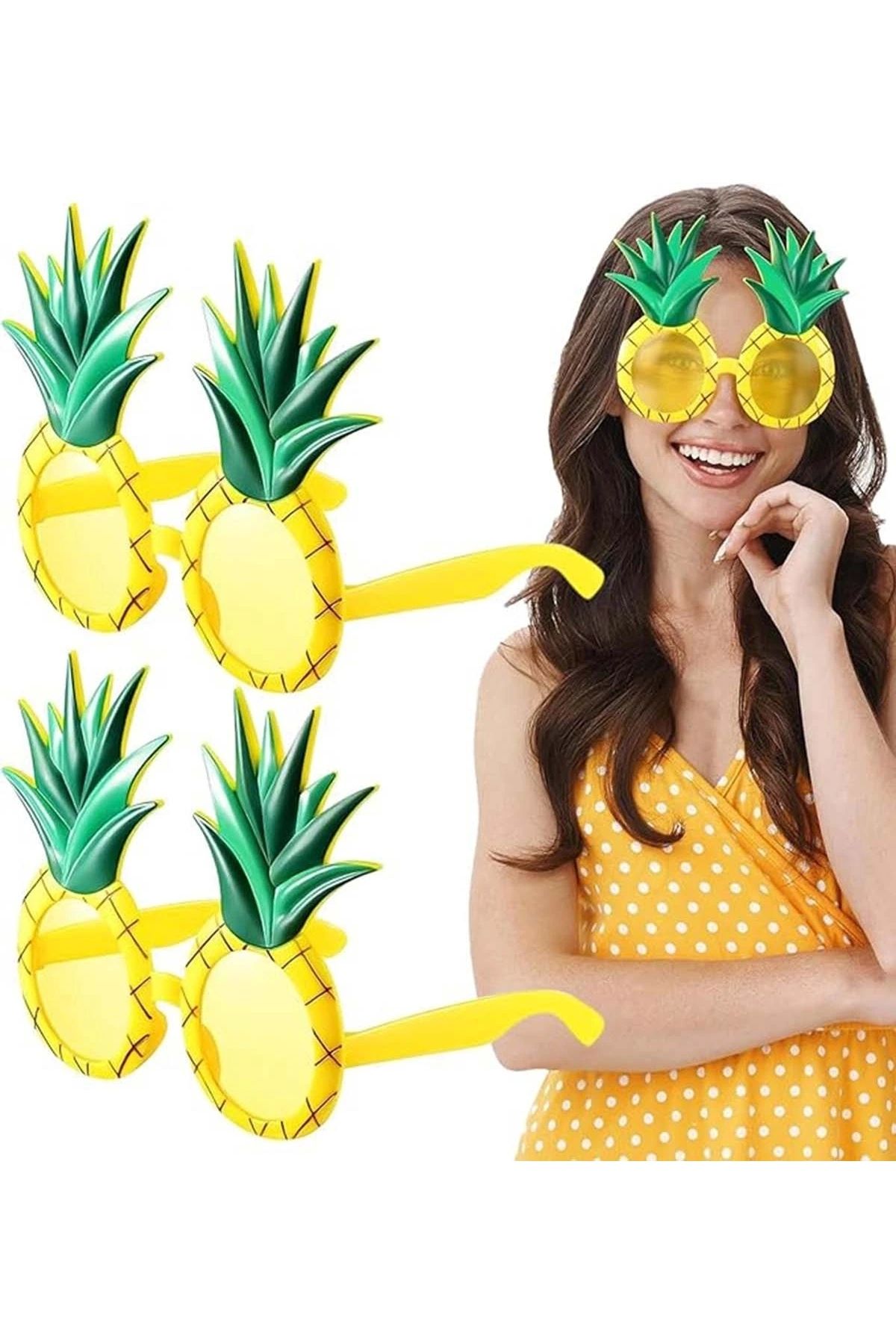 STOREMAX Tropikal Hawaii Ananas Şekilli Parti Gözlüğü 9.5 x 14 cm (5047)