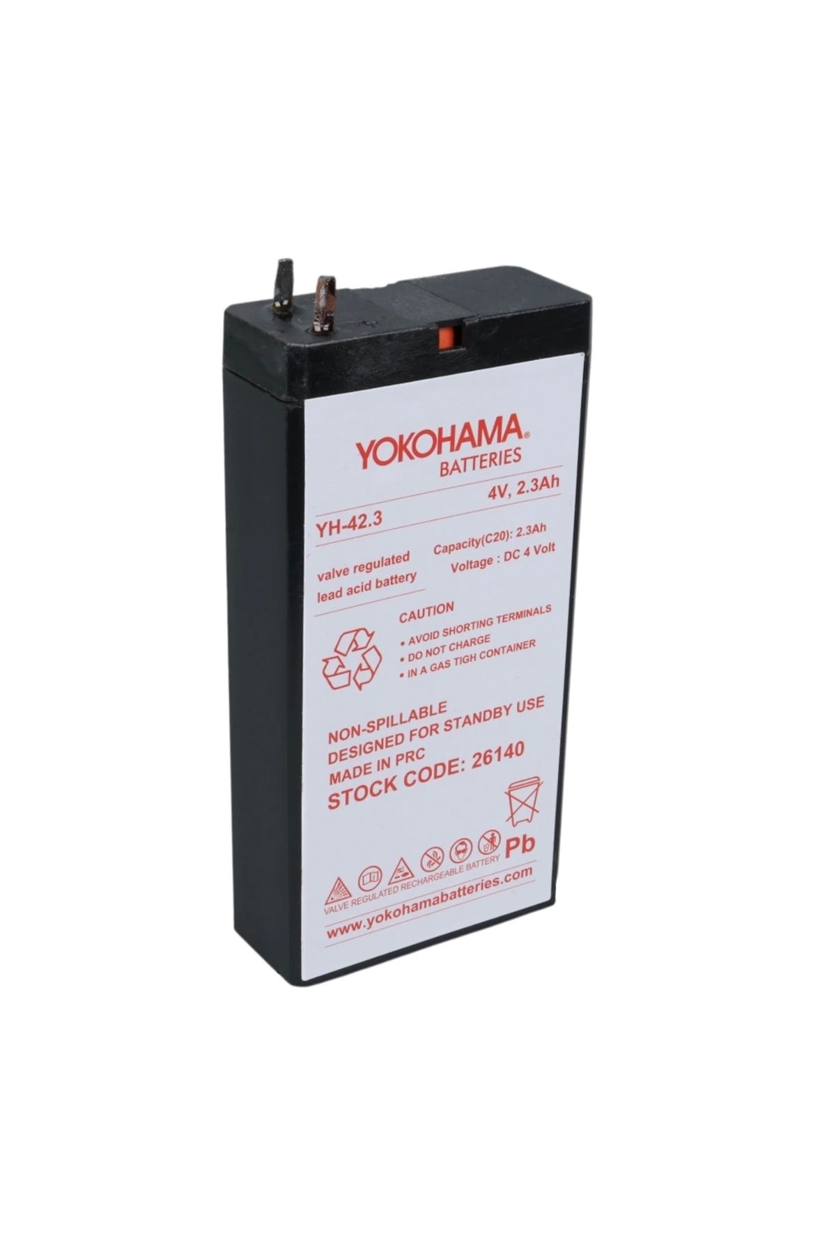 STOREMAX YOKOHAMA YH-42.3 4 VOLT - 2.3 AMPER KURU AKÜ (50 X 100 X 22 MM) (5047)