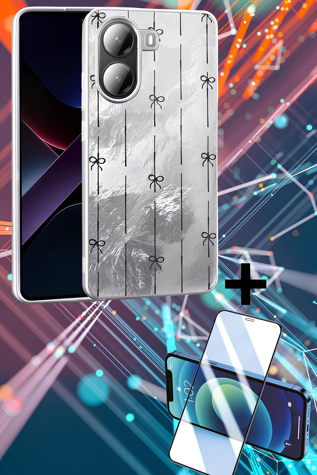 Hatreds Xiaomi Poco X7 Pro Kılıf Desenli Tasarımlı Kamera Koruma Çıkıntılı Yeni Nesil Kapak + Ekran Koruyucu
