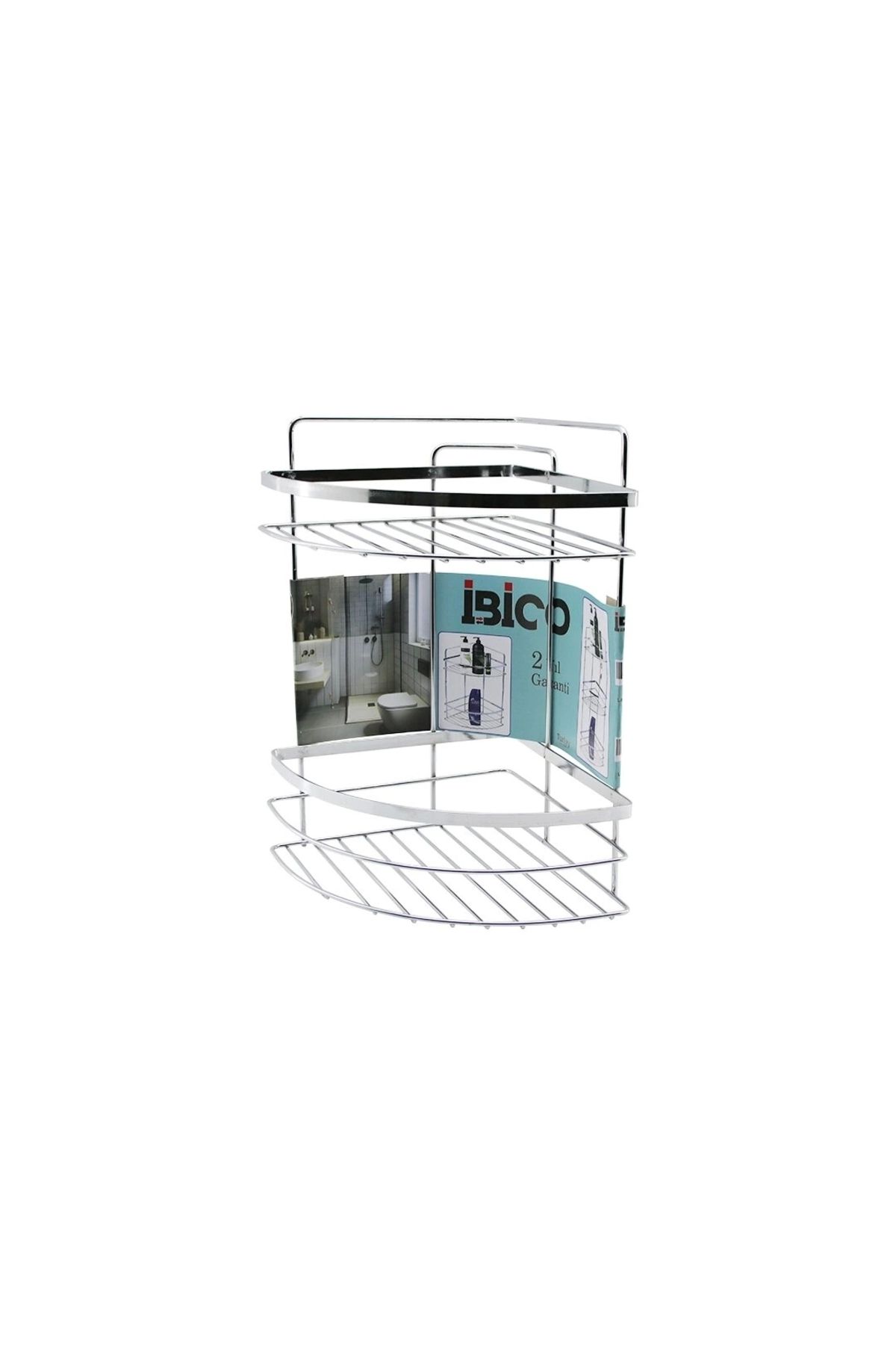 STOREMAX LAMALI 2 KATLI - ÜÇGEN KROM METAL BANYO KÖŞELİK - DUŞKABİN RAF (5047)