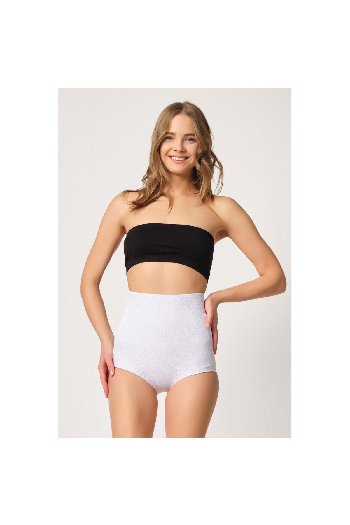 Marsilyan MODLİVE BEYAZ MI Emay 2842 Lazer Dantelli Slip Korse