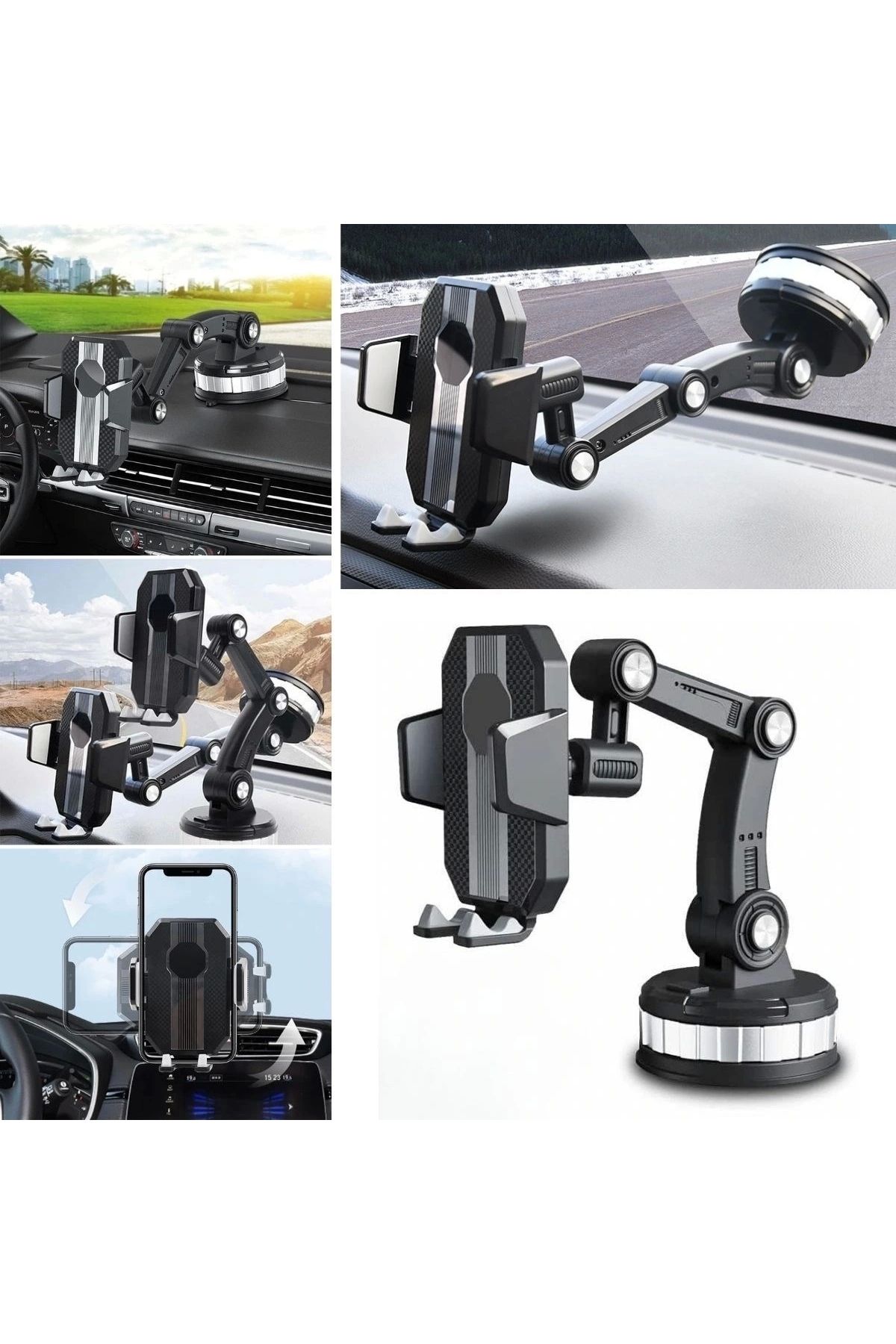 STOREMAX Jel Vantuzlu Cama Takılabilen Güçlü 360 Derece Dönebilen Ayarlanabilir Araç Içi Vantuzlu Telefon Tut