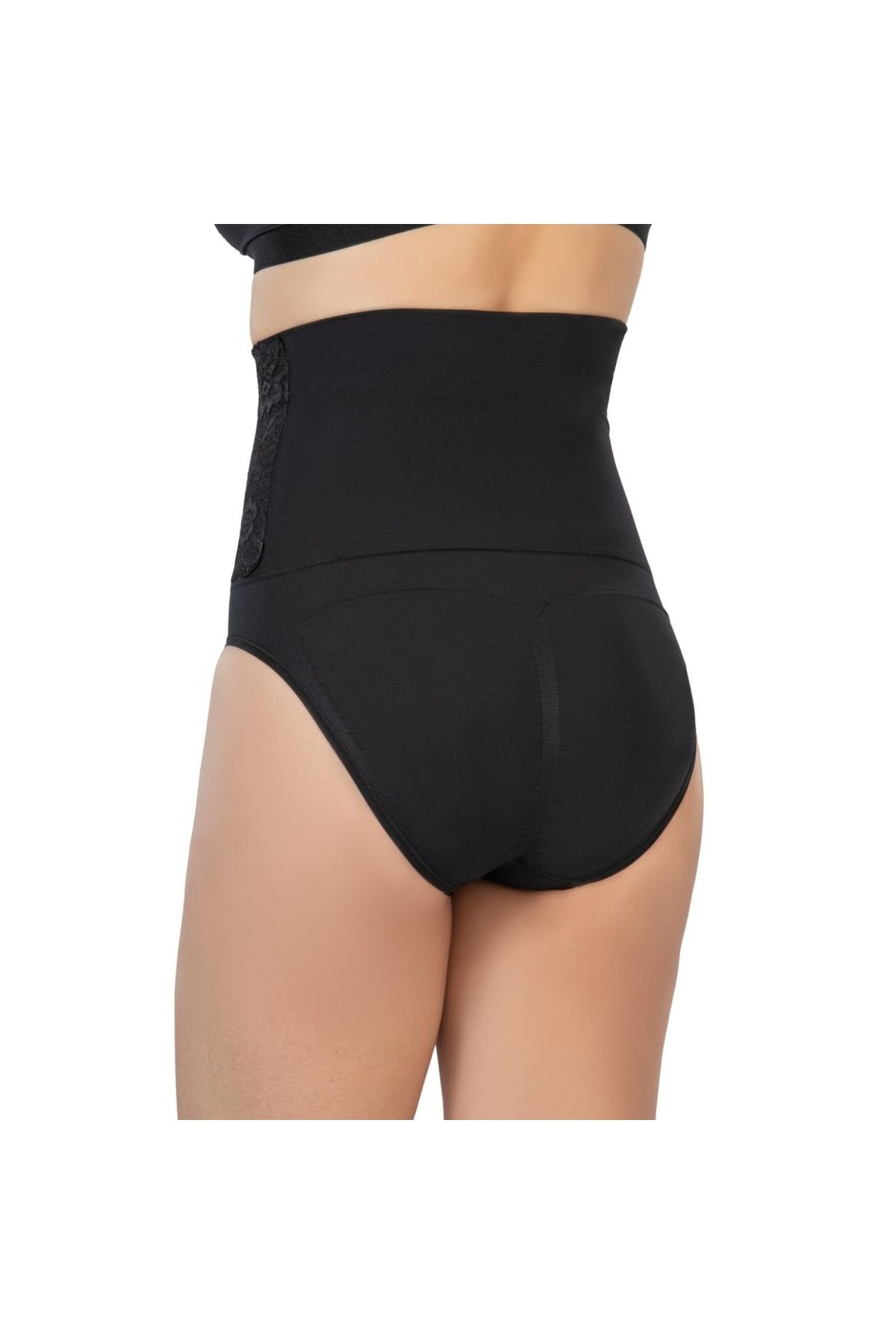 Marsilyan MODLİVE SİYAH MI Emay 2090 Önü Dantelli Yüksek Bel Slip Korse