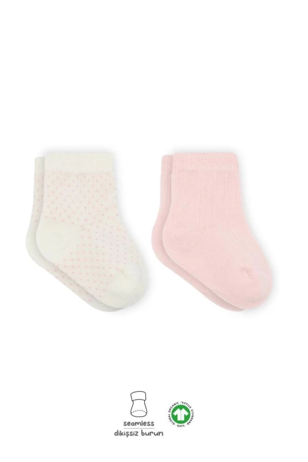 FTT SHOPPING MARKET Nessiworld Bistyle Puan Derby Penye Soket Çorap 2'Li BS10103 Pembe Ekru